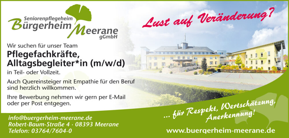 Bürgerheim Meerane – das Senioren- und Altenpflegeheim in Sachsen – Landkreis Zwickau